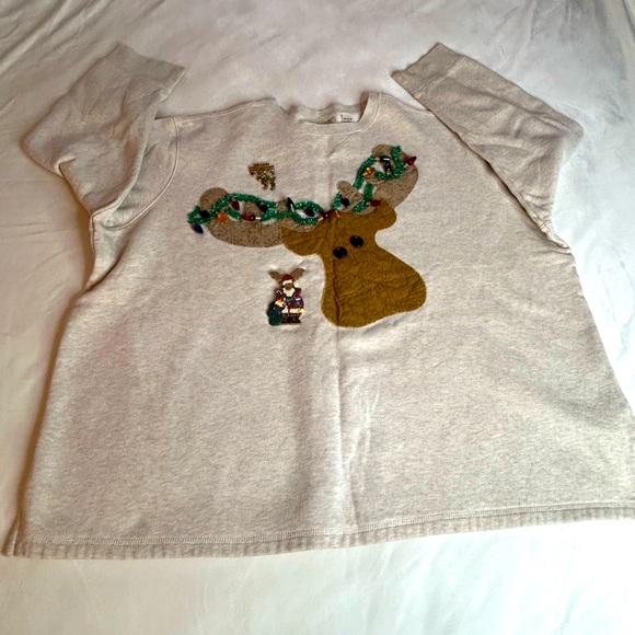 Vintage Merry Christmoose Christmas Sweatshirt, Moose Crewneck. Size 22-24W - Picture 1 of 14
